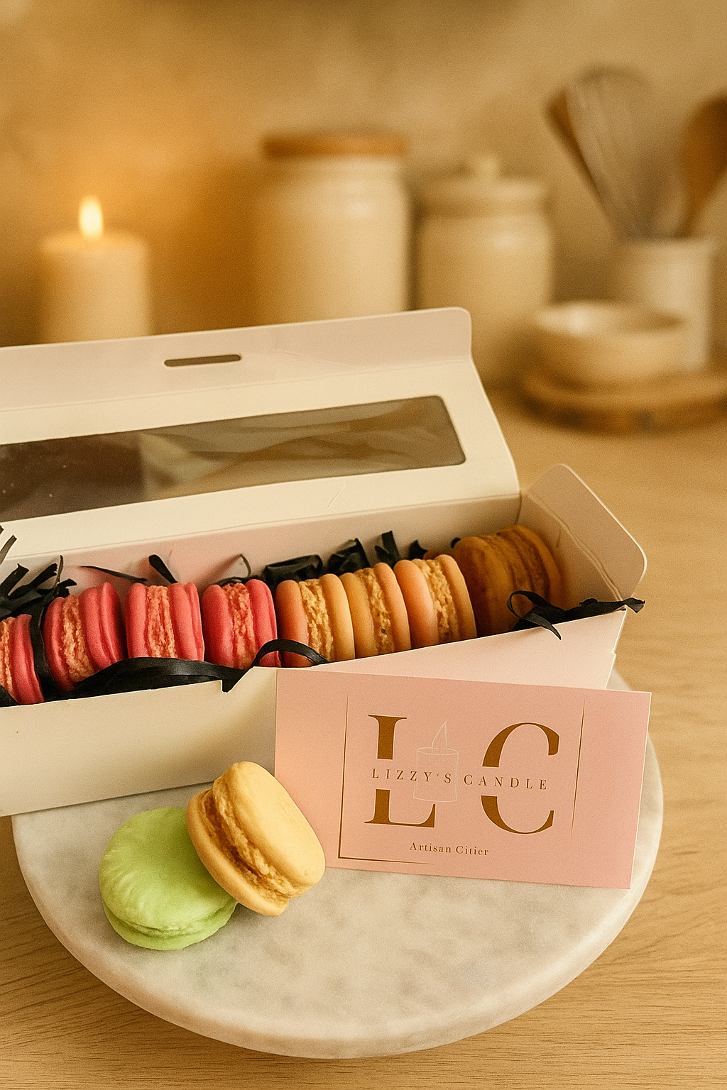 Coffret Macarons Fondants – 8 pièces (2 parfums au choix) - 130g environ