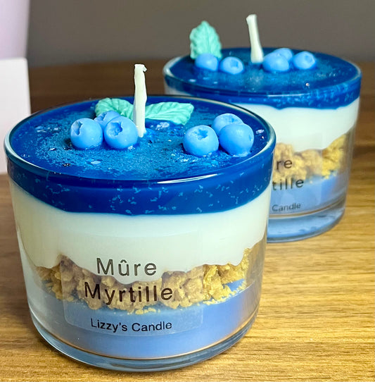 Bougie gourmande - Cheesecake Mûre Myrtille - 170 g net