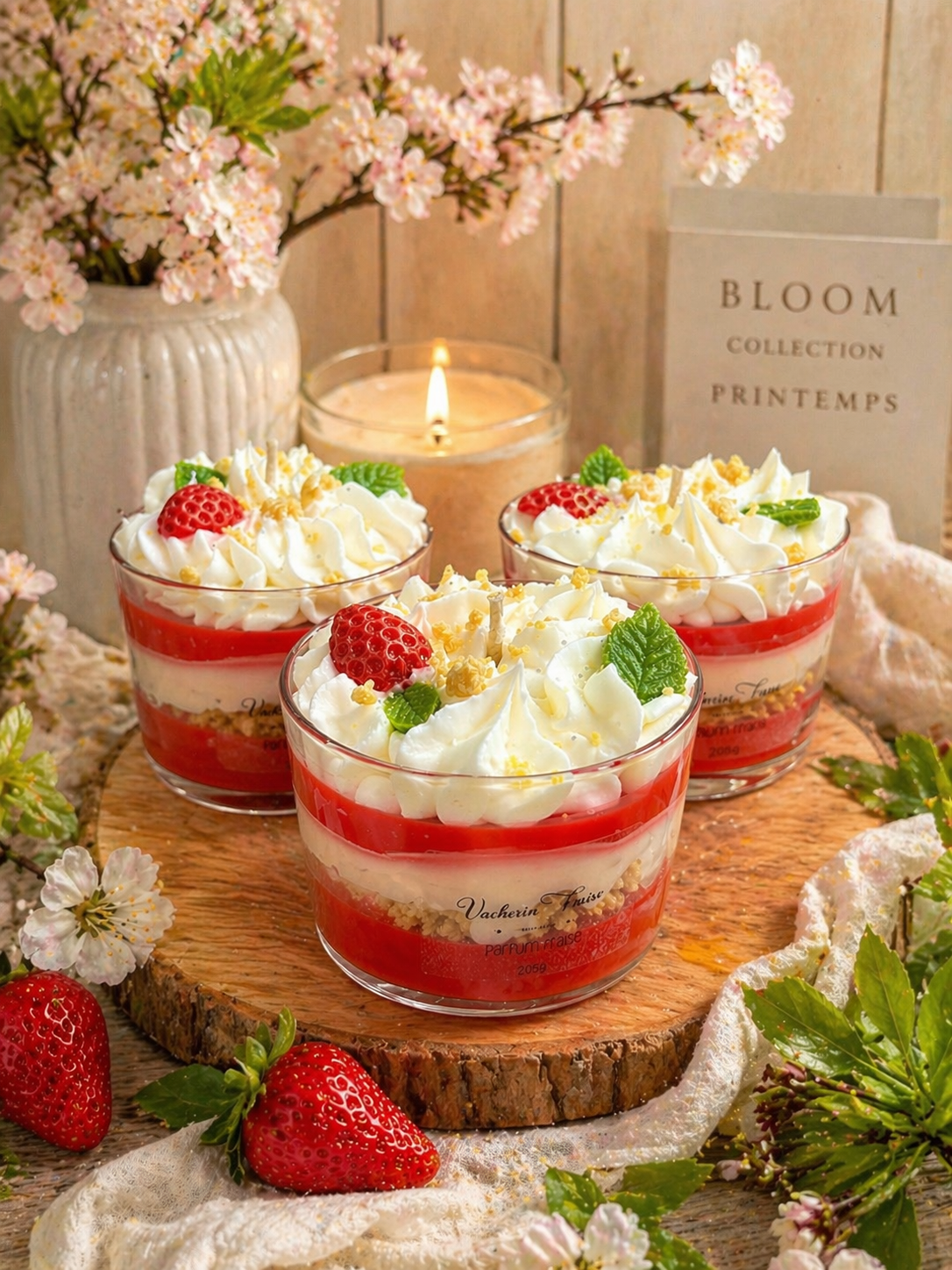 Le Vacherin Fraise - Bougie gourmande - 205g