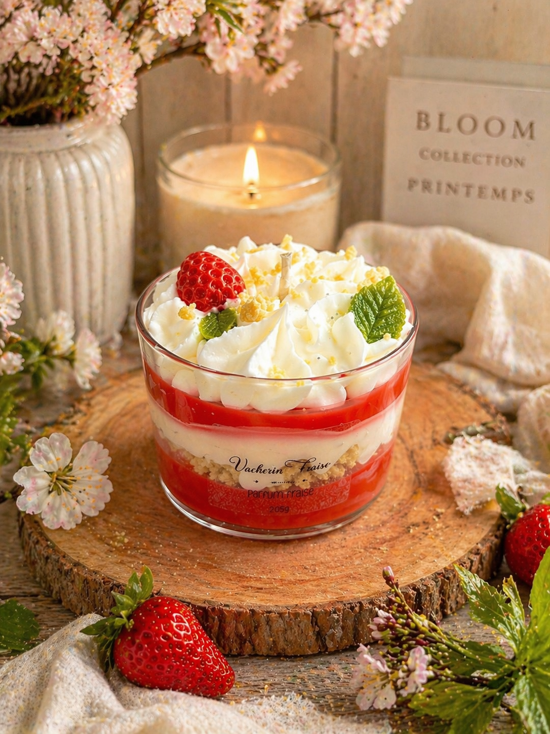 Le Vacherin Fraise - Bougie gourmande - 205g