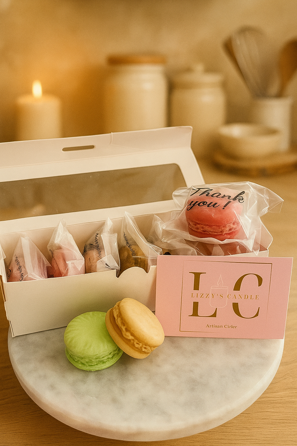 Coffret Macarons Fondants – 8 pièces (2 parfums au choix) - 130g environ